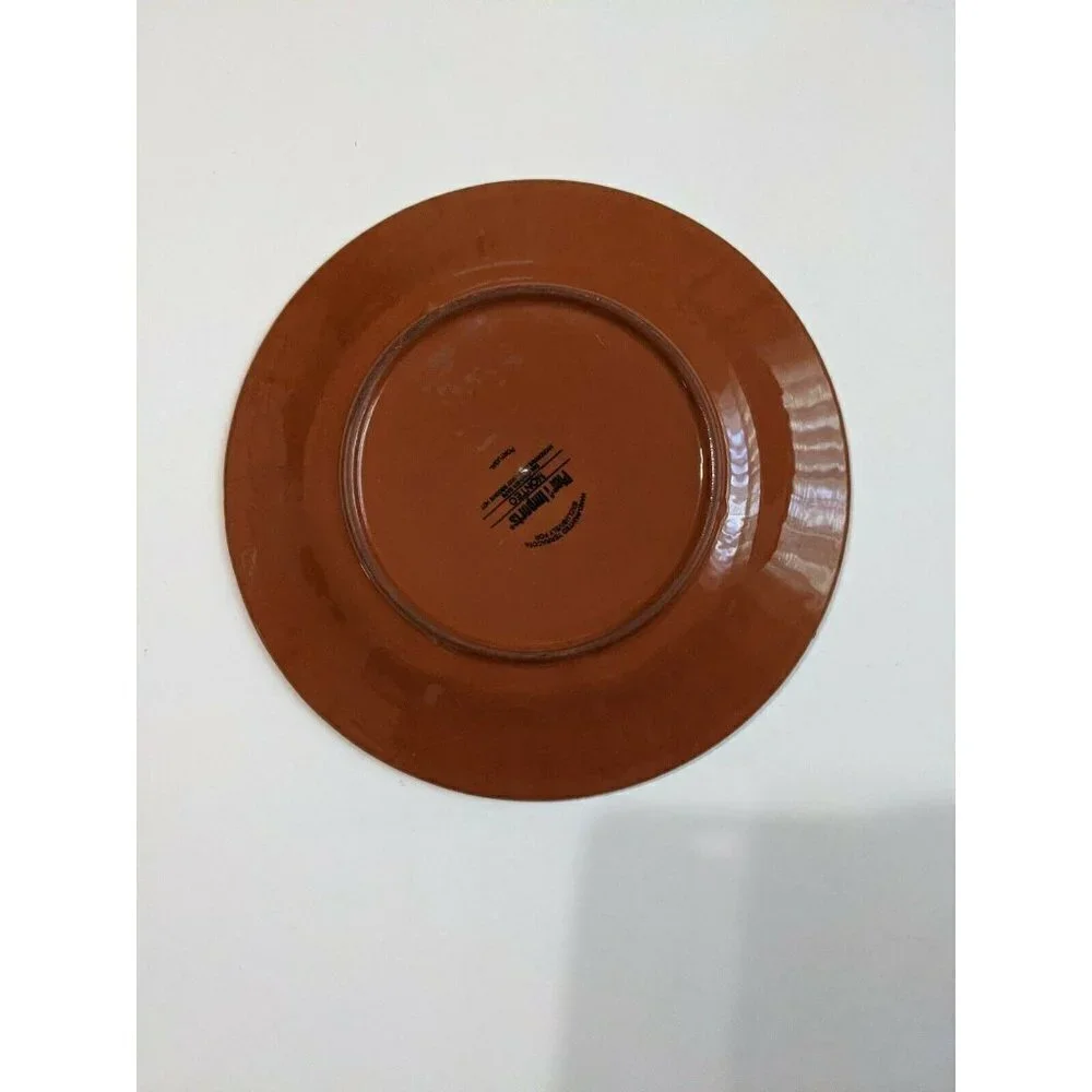 Pier 1 Monteo‎ Salad plate Blue Green Geometric Diamonds Terracotta 8.5